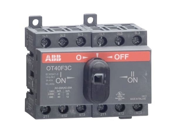 ABB OT40F3C, Ohjauskytkin, 3P, Langallinen, Musta, IP20, 70 mm