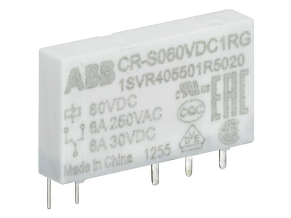 ABB CR-S024VDC1R, Käyttöliittymärele, Valkoinen, IP20, 250 V, 6 A, 24 V