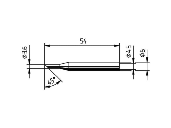Ersa 0162LD loddetupp vinklet spissstørrelse 3,60 mm innhold 1 stk