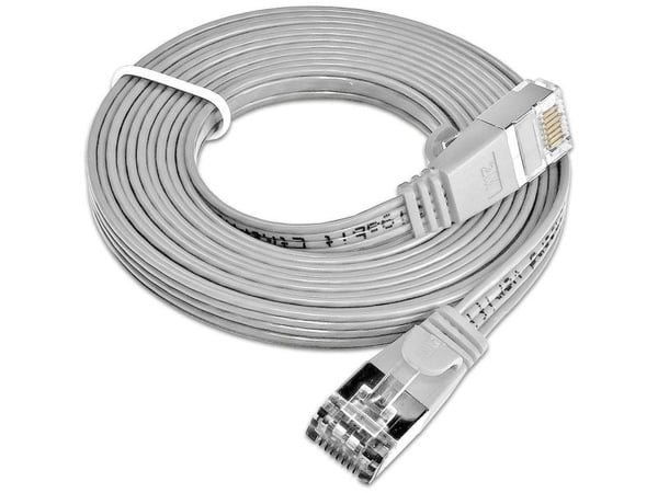 Triotronik Cat 6 - 3m - RJ-45 - RJ-45 - Hann/hann - Cat6 - U/FTP (STP) - Grå (PKW-STP-SLIM-KAT6 3.0)