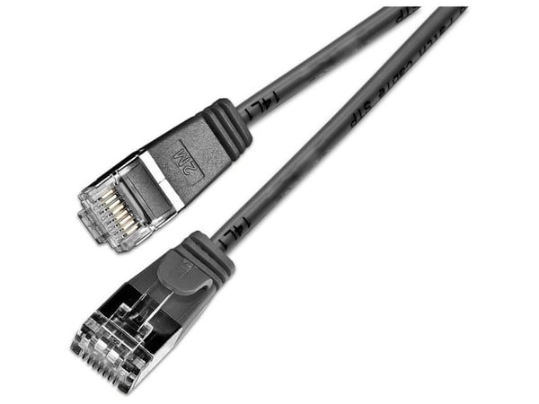 Slim Wirewin Wirewin Slim Light - Patchkabel - RJ-45 (M) til RJ-45 (M) - 2 m - F/FTP, PiMF - CAT 6 - skjermet, uten kroker, fåtrådet - svart (PKW-L...