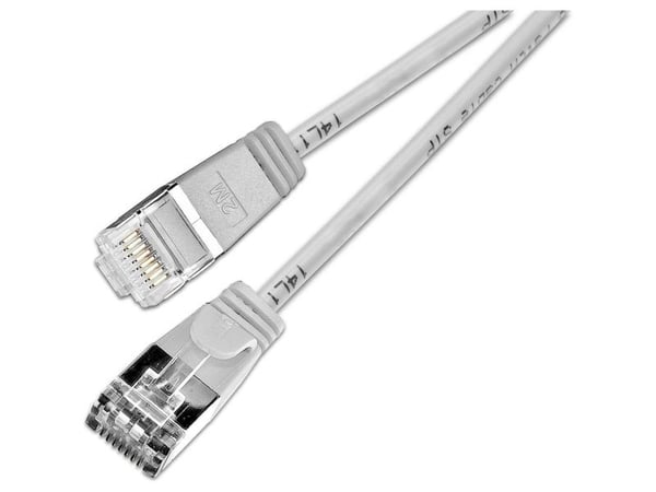 SLIM Patchcords SLIM Light STP, 3 m, Cat6, U/FTP (STP), RJ-45, RJ-45, Grå