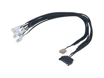 Akasa FLEXA FP5S - Viftestrømadapter - 4-pins PWM (hann) til SATA-strøm, 4-pins PWM (hunn) - 45 cm - svart