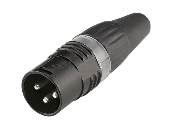 Hicon HI-X3CM-BLK XLR-kontakt, kobling, rette poler: 3 sort (1 stk)