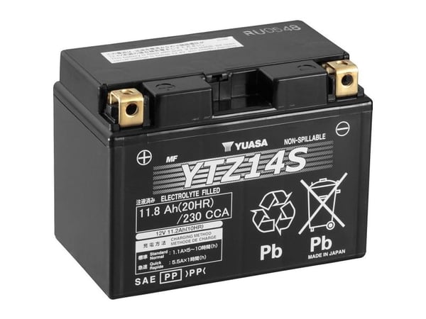 Yuasa YTZ14S motorcykelbatteri 12 V 11,2 Ah
