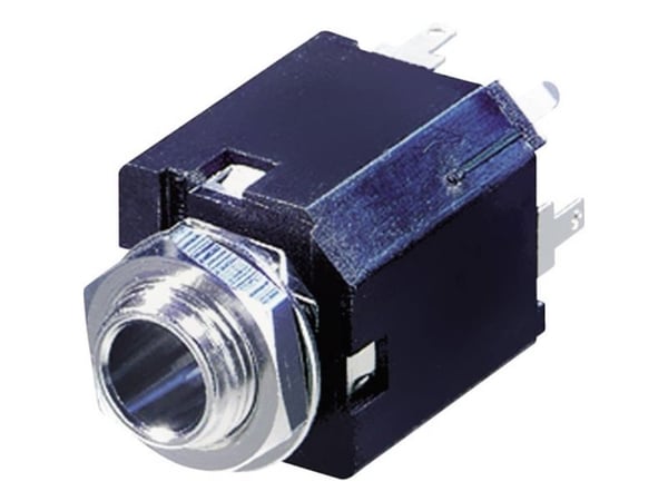 Rean AV NYS232 Jackplugg 6,35 mm vertikal innbygging 3-polet stereo svart 1 stk