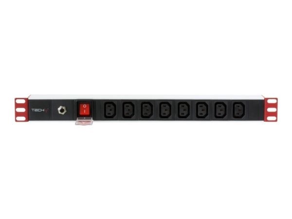 Techly I-CASE STRIP-813T, Strømkontaktmontering, Sort, Sølv, 1U, 2 m, 19", CE, Reach, ISO 9001