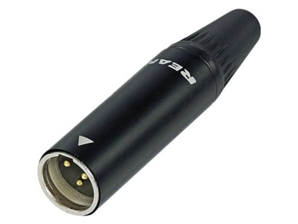 REAN RT3MC-B, XLR, svart, sink, gull, 5 A, -30 - 85 °C