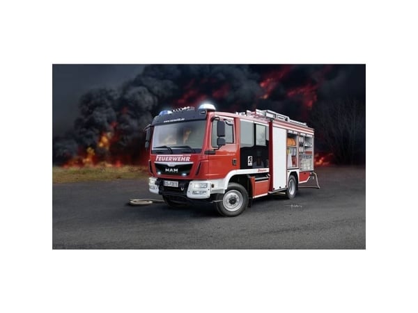 Revell modelkit kuorma-auto 1:24 - palokunta MAN TGM / Schlingmann HLF 20 VARUS 4x4 mittakaavassa 1:24, taso 4, uskollinen jäljennös monilla yksity...