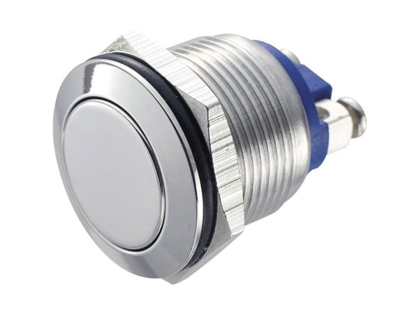 TRU COMPONENTS GQ 19F-S Kiinteä painike 48 V/DC 2 A 1 x Pois päältä/(Päälle) IP65 Kosketus 1 kpl