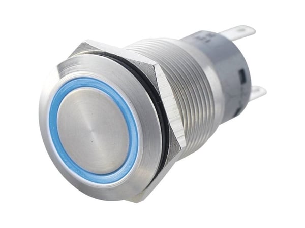 TRU COMPONENTS LAS1-AGQ-22E, GN Kiinteä painike 250 V/AC 5 A 2 x On/(On) Kosketus vihreä IP67 1 kpl 1 kpl