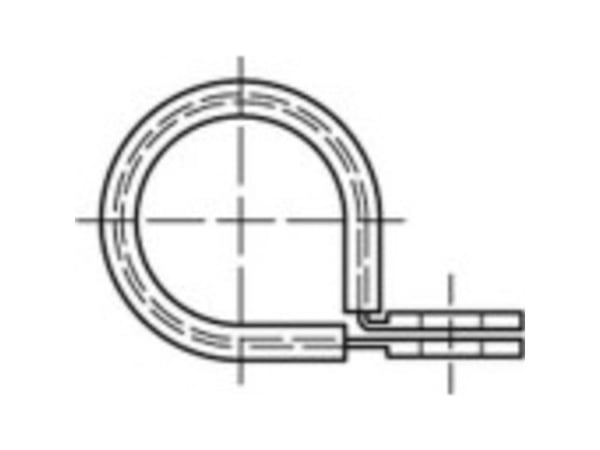 TOOLCRAFT rørklemring 20 mm galvanisert stål 50 stk