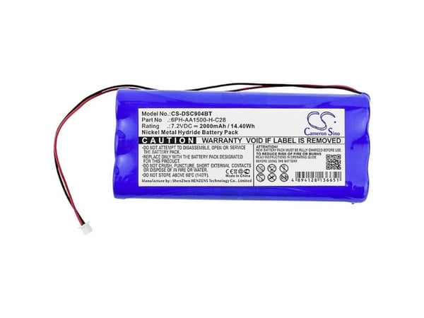 Cameron Sino sikkerhetsteknikk-batteri (erstatter originalbatteri) 6PH-AA1500-H-C28, DSC 7,2 V 2000 mAh