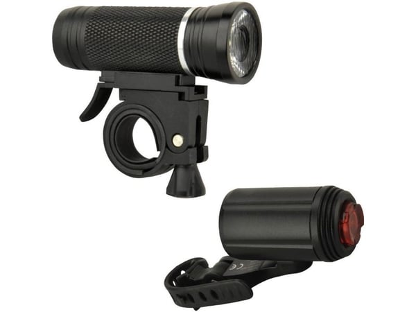 FISCHER sykkel-LED-belysningssett ALU 30/15 Lux, levetid opptil 50.000 timer, StVZO-godkjent (85348), 1 stk