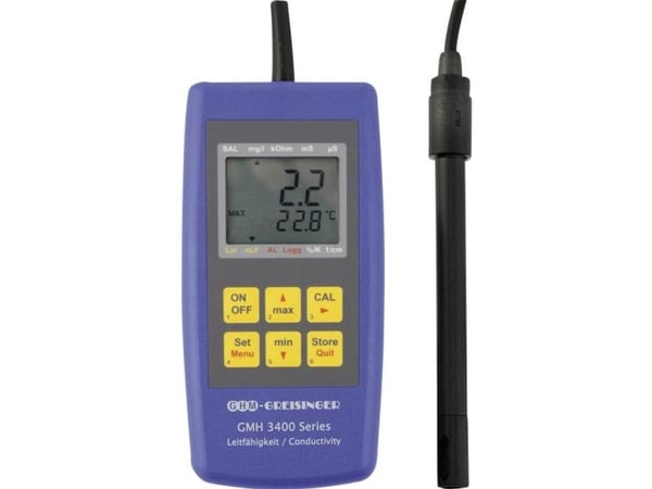 Greisinger GMH 3431 kombimåleinstrument: løste stoffer (TDS), ledningsevne, salinitet, temperatur
