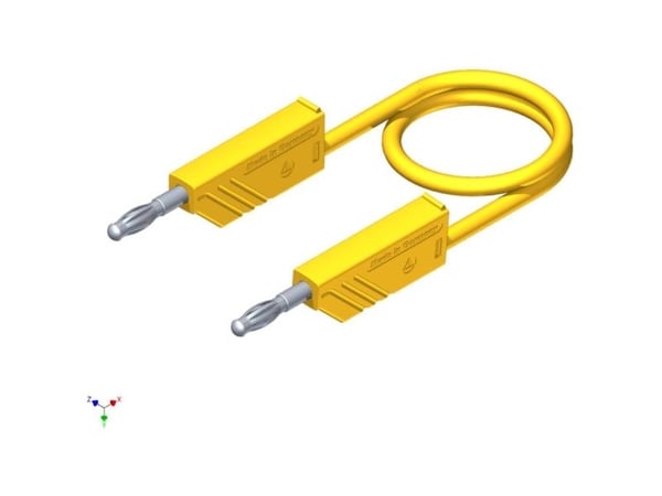 SKS Hirschmann CO MLN SIL 150/1 Silikonemåleledning, loddekolbebestandig, , Gul stabelbart stik med dia. 4 mm