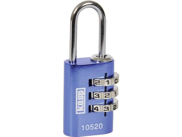 Kasp K10520BLUD hengelås 20 mm blå kombinasjonslås