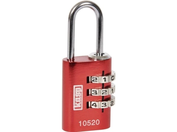Kasp K10520REDD hengelås 20 mm rød kombinasjonslås