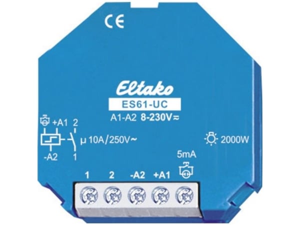 Eltako ES61-UC, Sininen, Valkoinen, 250 V, 10 A, 45 x 45 x 18 mm