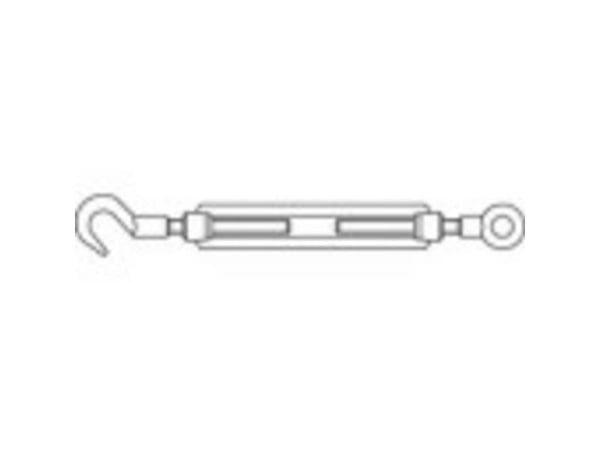 TOOLCRAFT 136609 trådstropp strammer krok-øye M24 stål galvanisert DIN 1480 (1 stk)