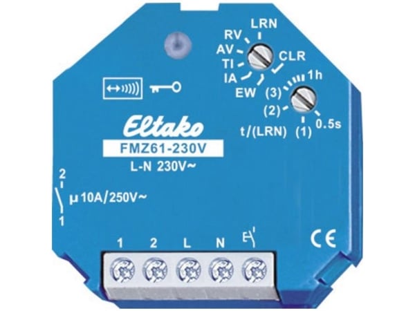 Eltako FMZ61-230V, Blå, Hvit, 250 V, 10 A, 45 x 45 x 33 mm