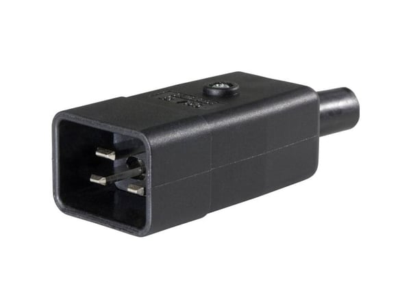 AS Schwabe 62084 IEC-støpsel, rett, samlet polantall: 2, 10 A, sort, 1 stk