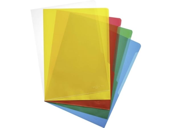 Plastomslag klare standard A4 PP assorterte farger - 100 stk./pakning
