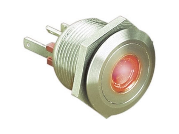Bulgin MPI001/28/RD Kiinteä painike 24 V/DC 0,05 A 1 x Pois päältä/(Päälle) Kosketus Punainen (Ø x L) 22 mm x 32,7 mm IP66 1 kpl
