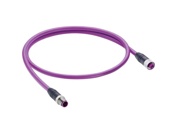 Belden 27086, 10 m, M12, Hanstik/Hunstik, violetti, polyuretaani (PUR)