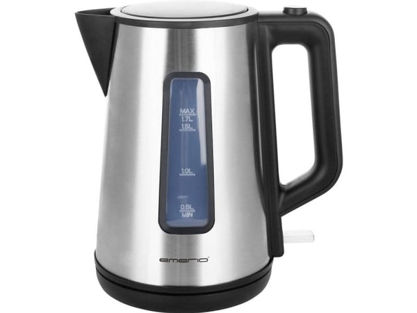 Emerio WK-122829, 1,7 l, 2200 W, Svart, Rostfritt stål, Vattennivå indikator, Sladdlös