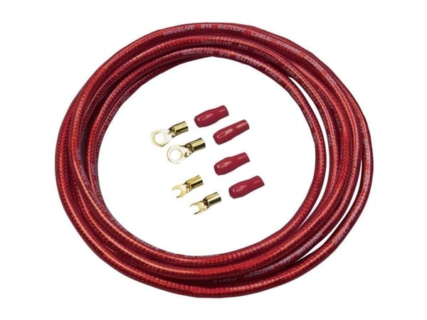 Sinuslive bil HiFi strømkabelsett 16 mm² forgylt