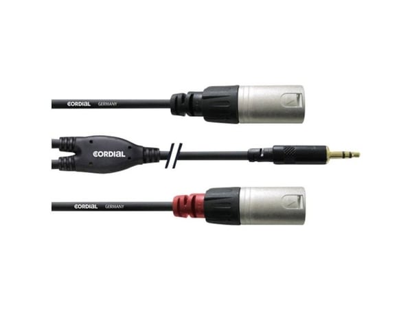 Cordial CFY WMM, 3.5mm, Hankjønn, 2 x XLR, Hunkjønn, 1,8 m, Sort