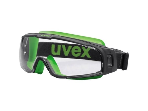 uvex u-sonic - Vernebriller - klare linser - polykarbonat, stoff - grå, limegrønn