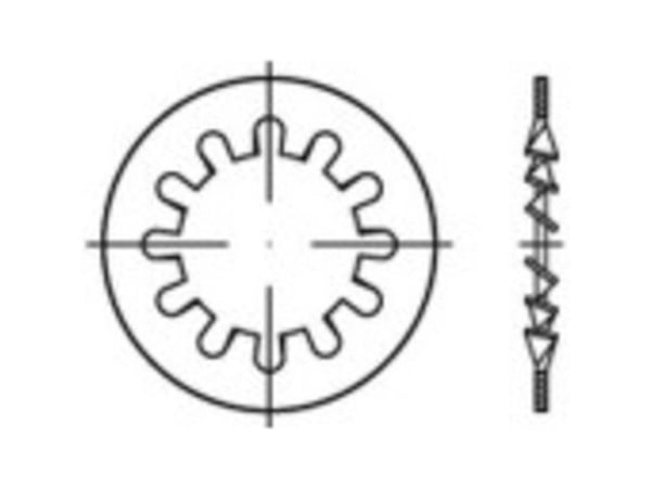 TOOLCRAFT 138337 tannsperre Indvendig diameter: 7,4 mm DIN 6797 fjærstål 250 stk