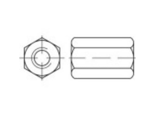 TOOLCRAFT 138224 sekshantmuttere M12 DIN 6334 stål 50 stk
