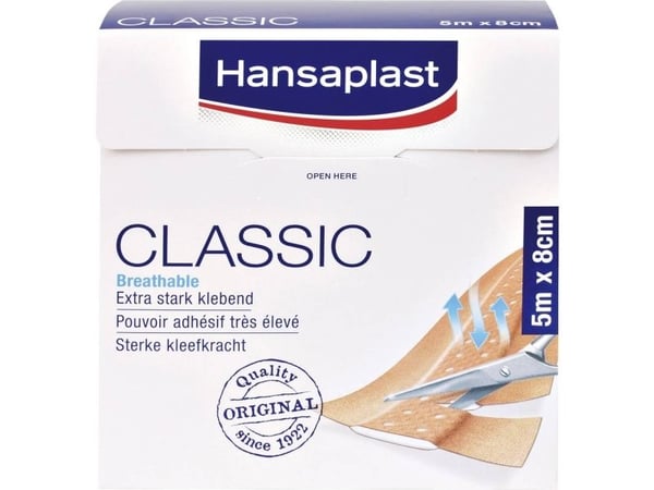 Hansaplast 1556521 Kipsi, sidontamateriaali 5 m x 8 cm