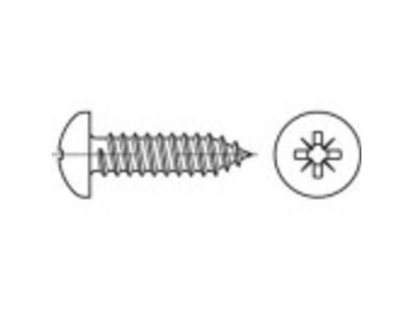 TOOLCRAFT kryss Philips kærvskruer 13 mm rustfritt stål A2, 1000 stk