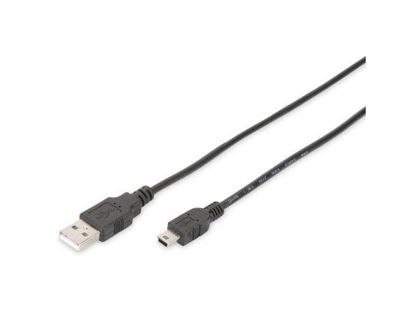 DIGITUS - USB-kaapeli - USB (han) til mini-USB type B (han) - USB 2.0 - 1 m - formet - lajittelu