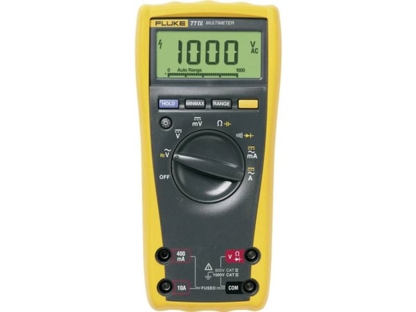 Fluke 77 IV, Digitalt, Håndholdt multimeter, CAT IV 600V, 6 - 1000 V, 0,6 - 1000 V, 0,06 - 10 A