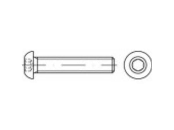 TOOLCRAFT TO-5378133 linsehodeskrue M5 6 mm innvendig sekskant rustfritt stål A2 500 stk