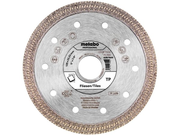 Metabo 628579000, Natursten, Porslin, Kakel, 12,5 cm, 2,22 cm, Polykristallin diamant (PCD), 12200 RPM, 1 styck