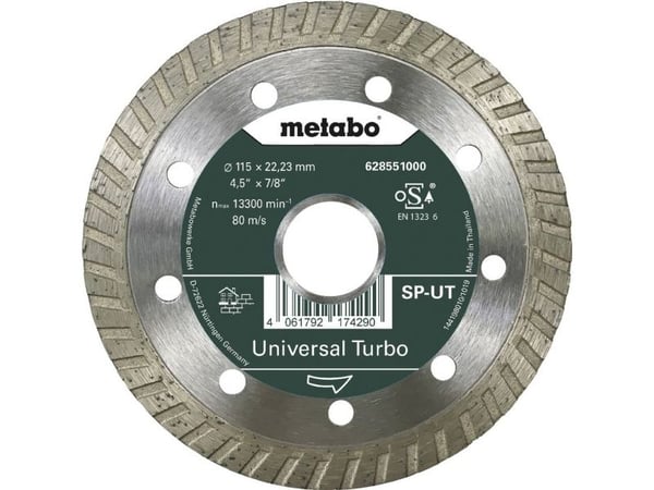 Metabo 628551000, Betong, Sandsten, Flis, 11,5 cm, 2,22 cm, 13300 RPM, Metabo, 1 stykker