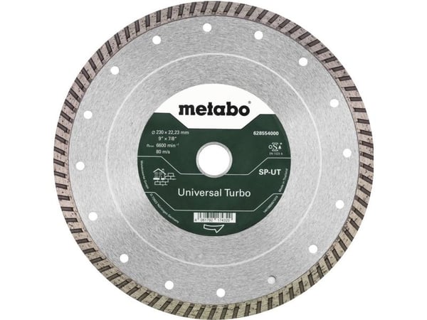 Metabo 628554000, Betoni, Hiekkakivi, Laatta, 23 cm, 2,22 cm, 6600 RPM, Metabo, 1 kpl