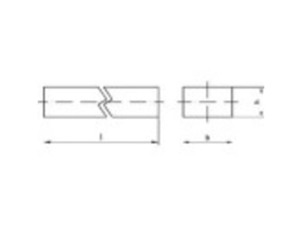 TOOLCRAFT 138542 Teräs C45 + C Kiilateräs (pituus x leveys) 1000 mm x 6 mm 6 mm 1 kpl