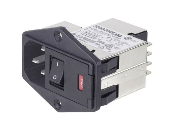 TE Connectivity PE0SXDSXA=C2228 Strømfilter med afbryder, med 2 sikringer, med IEC-tilslutning 250 V/AC 10 A 1 stk 1 stk