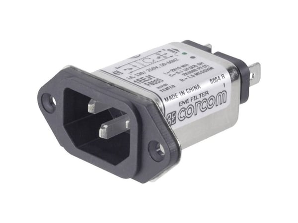 TE Connectivity 6609006-1 Strømfilter med IEC-tilslutning 250 V/AC 1 A 10 mH 1 stk 1 stk