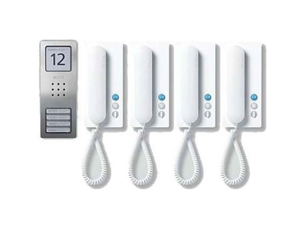 Siedle SET CA 812-4 E/W, Koblet med ledninger (ikke trådløs), Rustfritt stål, Hvit, Vegg