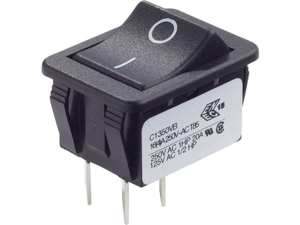 Arcolectric (Bulgin Ltd.) C1350VBAAF Keinukytkin C1350VBAAF 250 V/AC 16 A 2 x Off/On Klikkaava 1 kpl