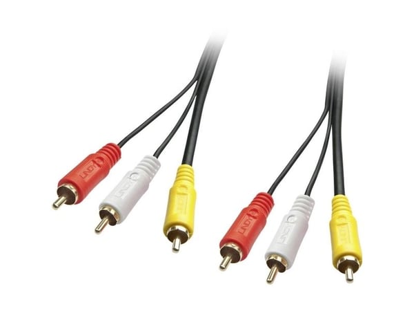 Lindy 35690, 3 x RCA, Hankjønn, 3 x RCA, Hankjønn, 1 m, Svart, Rød, Hvit, Gult