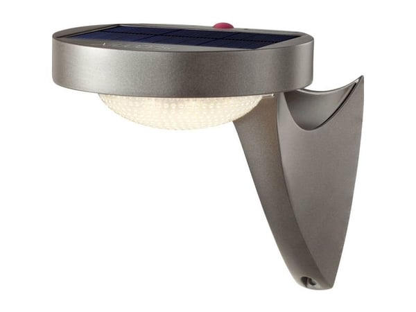 Sygonix SY-4673532 solcellsdriven utomhusvägglampa med rörelsesensor LED (RGB) inbyggd 10 W grå (matt)
